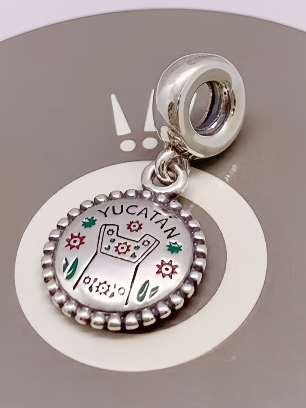 "Pandora Yucatan Quintana Roo Dangle Charm Mayan world Pendant S925 Sterling